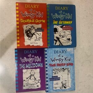 Bundle of 4 Diary of a Wimpy Kid by Jeff Kinney books. 11, 12, 13, 15